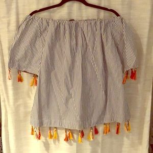 Off the shoulder top with tassels